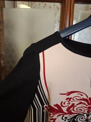 Vestito donna fantasia nero e rosso