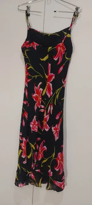 Vestido largo estampado flores