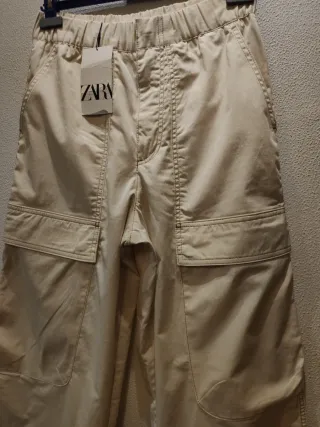 Pantalones Chinos Zara Relax Fit Urban Beige