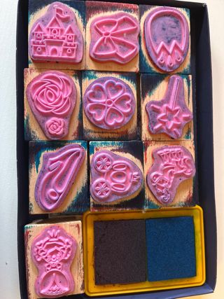 Set 11 sellos infantiles con tinta Crelando