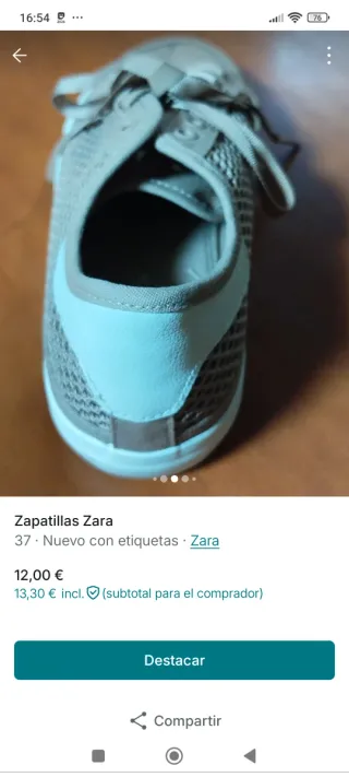 Zapatillas Zara Beige y Blancas