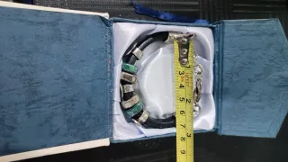 Conjunto anillo y Pulsera Verde y Plata