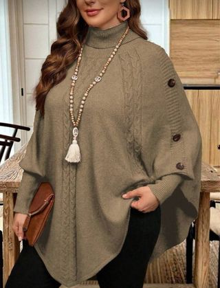 Jersey mujer talla plus verde talla 58