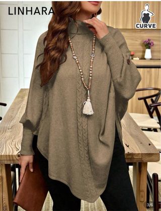 Jersey mujer talla plus verde talla 58