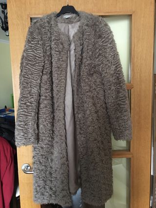 Abrigo pelo mujer gris talla 46