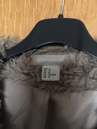 Abrigo pelo mujer gris talla 46