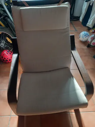 Sillón moderno tela y madera