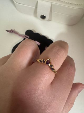 Anillo Corona Princesa Anna Disney Morado Dorado