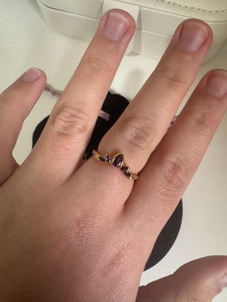 Anillo Corona Princesa Anna Disney Morado Dorado