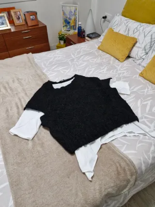 Jersey Zara Negro Talla M Manga Corta