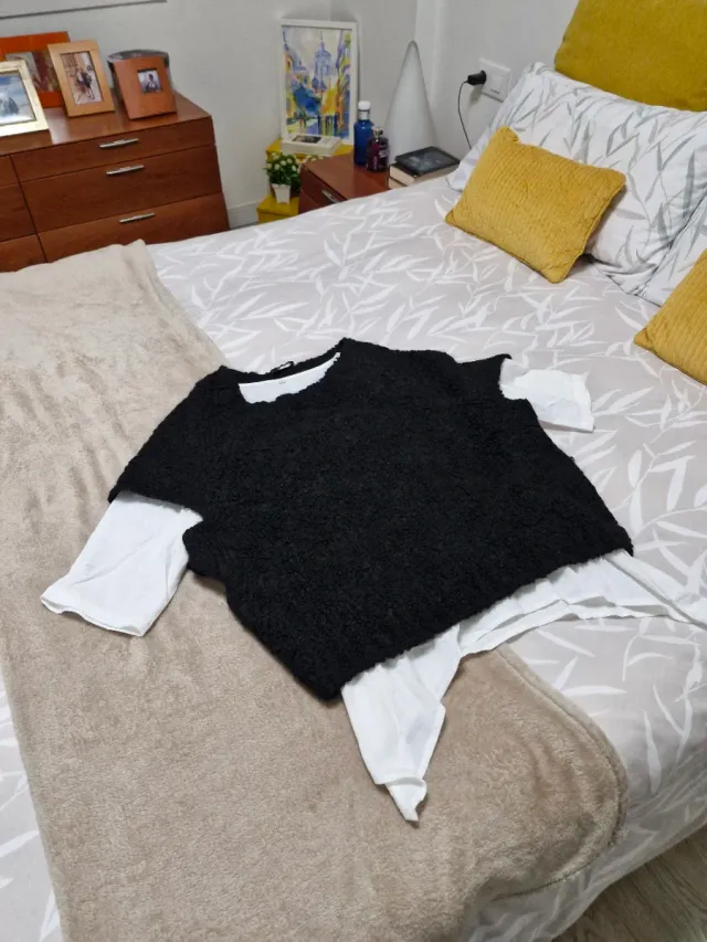 Jersey Zara Negro Talla M Manga Corta