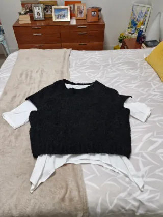 Jersey Zara Negro Talla M Manga Corta