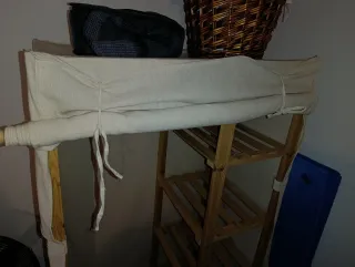 Armario de tela y madera