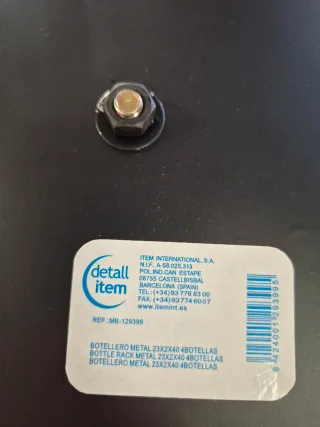 Botellero forja negro Item 23x2x40cm