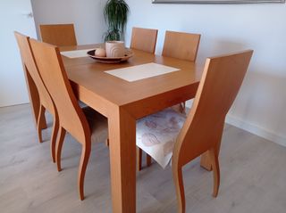 Mueble Comedor Completo Madera y Cristal