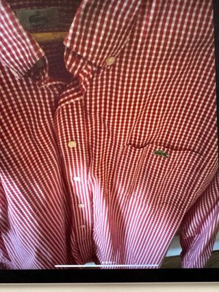 Camisa Lacoste Caballero Roja Talla L