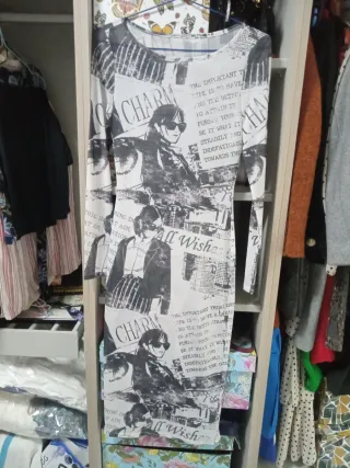 Vestido estampado blanco y negro