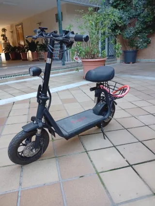 Patinete Eléctrico con Cesta y Sillín