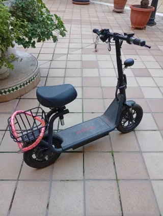 Patinete Eléctrico con Cesta y Sillín
