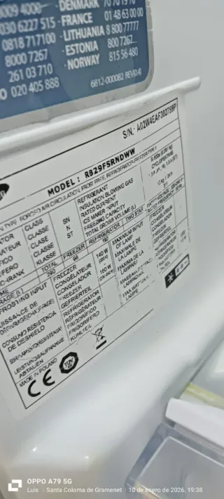 NEVERA COMBI SAMSUNG NO FROST ENERGÍA A+