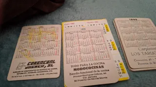 Calendario de bolsillo antiguos