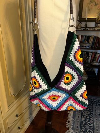 Borsa uncinetto granny square fatta a mano