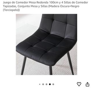 4 Sillas Comedor Tapizadas Negro