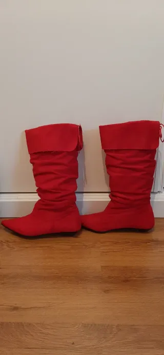 Botas de ante rojas mujer