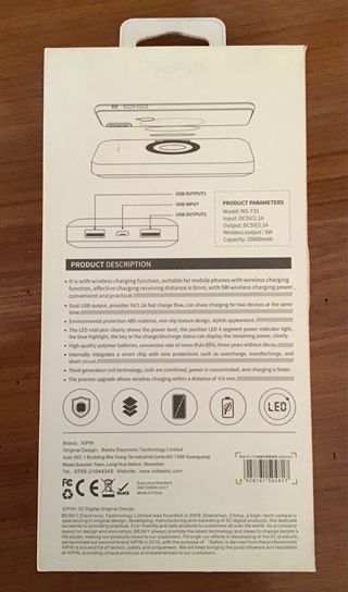 Power Bank 10000mAh Wireless NUEVA