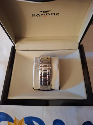 Reloj Sandoz Hombre Caja y Brazalete Plateado