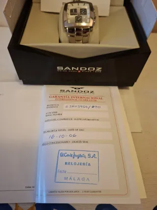 Reloj Sandoz Hombre Caja y Brazalete Plateado