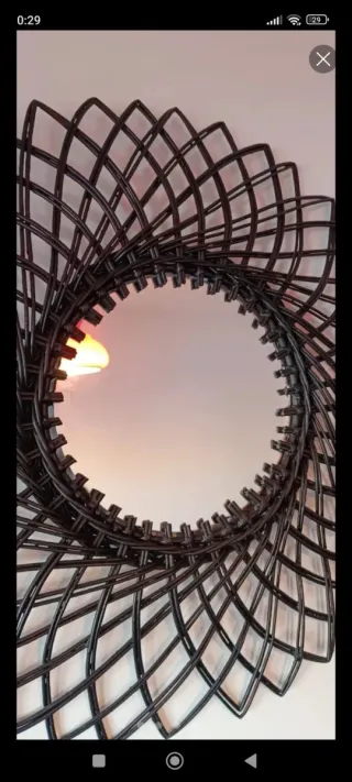 Espejo de mimbre redondo decorativo