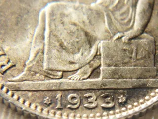 Moneda Plata 1 peseta 1933 República española