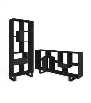 Librería estantería, 67x31x174cm, Negro