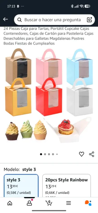24 Cajas para Cupcakes Individuales