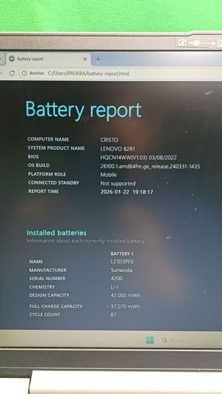 Portatil Lenovo IdeaPad 1 AMD Ryzen 3 /8 GB 256 GB