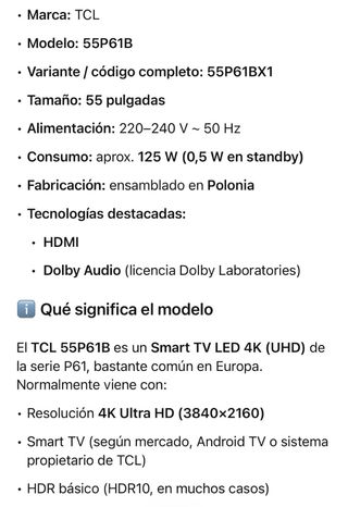 Televisor TCL 50 pulgadas