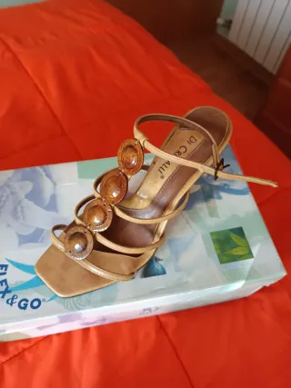 Sandalias DI CRALLI mujer marrón/dorado