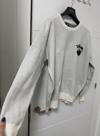 Jersey Stussy 8-Ball Gris y Blanco
