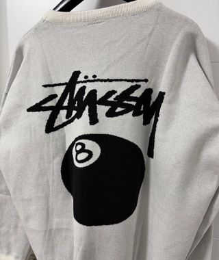 Jersey Stussy 8-Ball Gris y Blanco