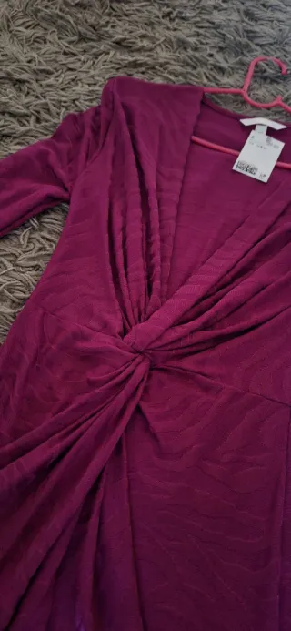 Vestido fiesta rosa drapeado