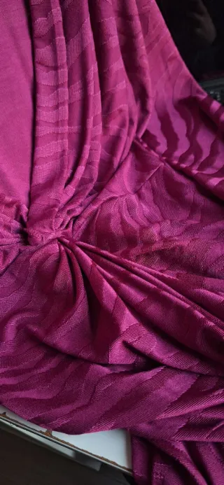 Vestido fiesta rosa drapeado