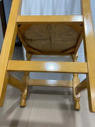 Pack de 6 sillas de comedor de madera y yute