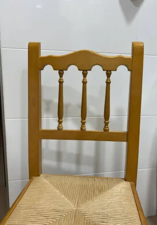 Pack de 6 sillas de comedor de madera y yute