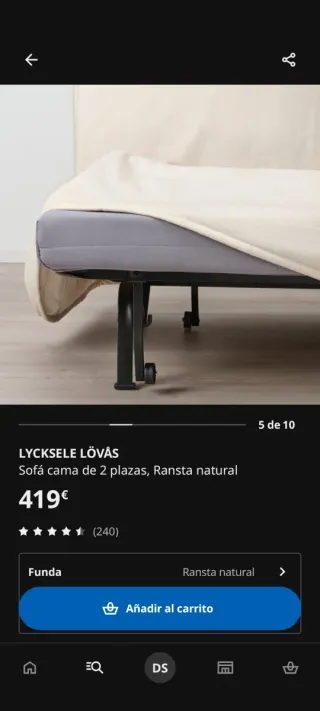 Sofá Cama Ikea Tela Blanco