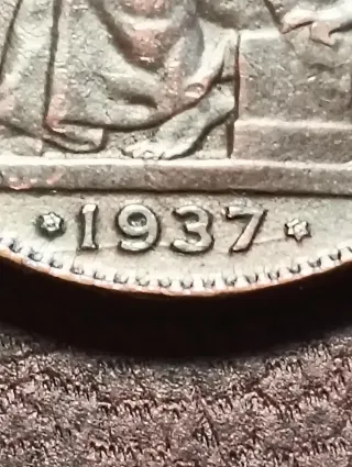 Moneda 50 Céntimos 1937*3*6