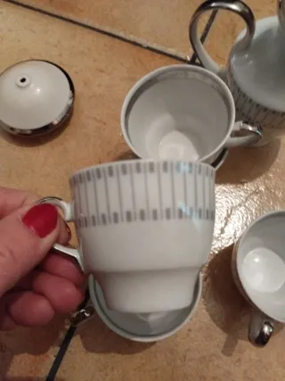 Juego de café Capeans porcelana y metal