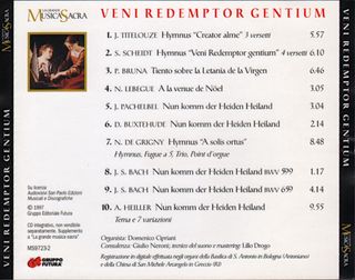 CD Veni Redemptor Gentium Musica Sacra