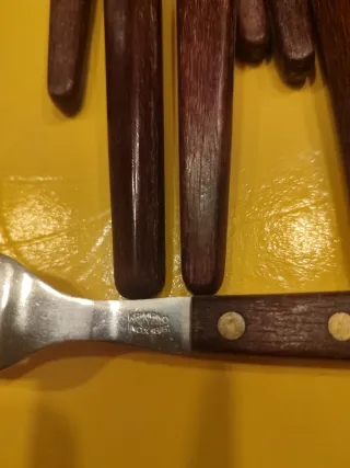 Set 24 Forchette Inox Manico Legno
