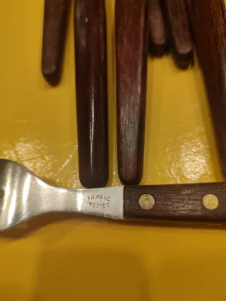 Set 24 Forchette Inox Manico Legno